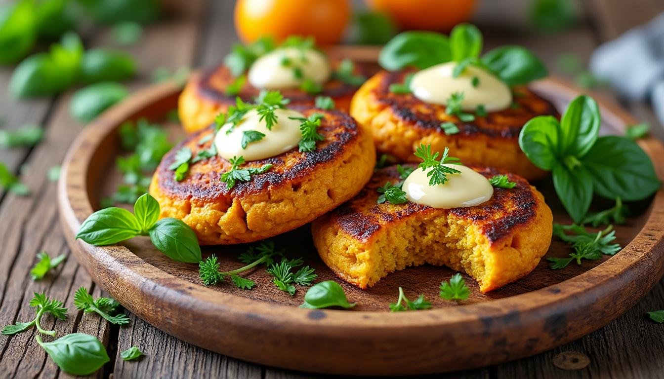 découvrez notre recette savoureuse de galettes de citrouille aux herbes fraîches, accompagnées de feta fondante et d’un yaourt citronné. une idée originale, saine et gourmande pour régaler toute la famille !