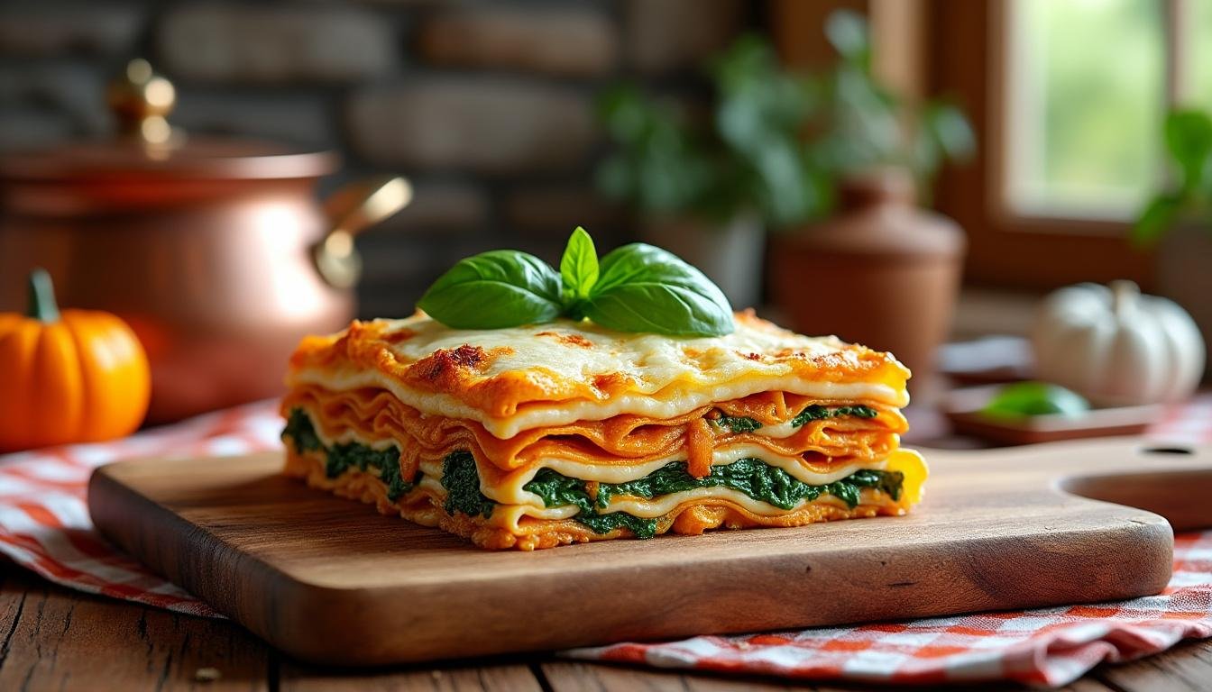 découvrez notre délicieuse recette de lasagnes à la citrouille, ricotta et épinards : un plat réconfortant, savoureux et végétarien, parfait pour régaler toute la famille en automne ou toute l'année !