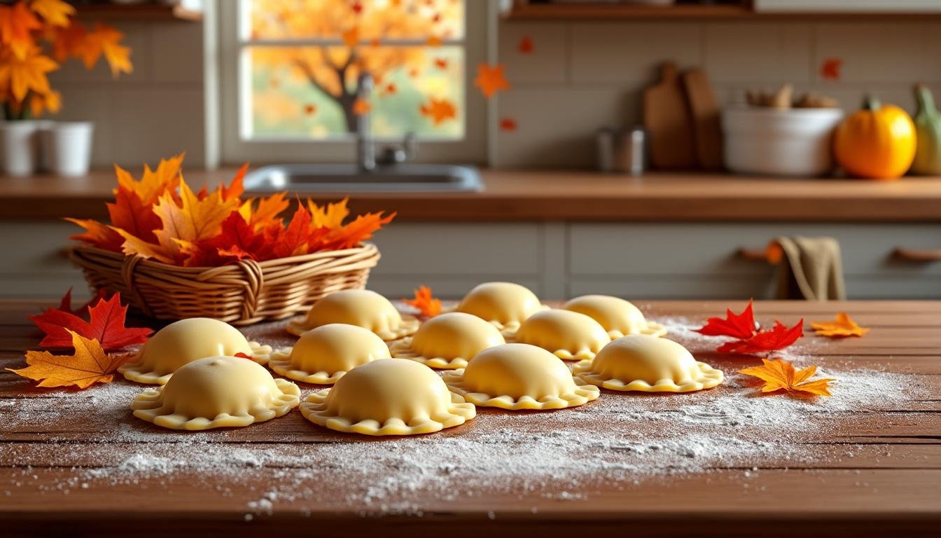 découvrez notre recette de ravioli maison farcis à la citrouille, sublimés par un beurre à la sauge et du pecorino. une explosion de saveurs automnales, idéale pour un repas raffiné et gourmand.