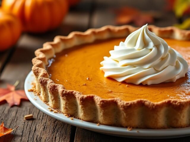 Tarte à la citrouille (pumpkin pie) aux épices, chantilly vanille
