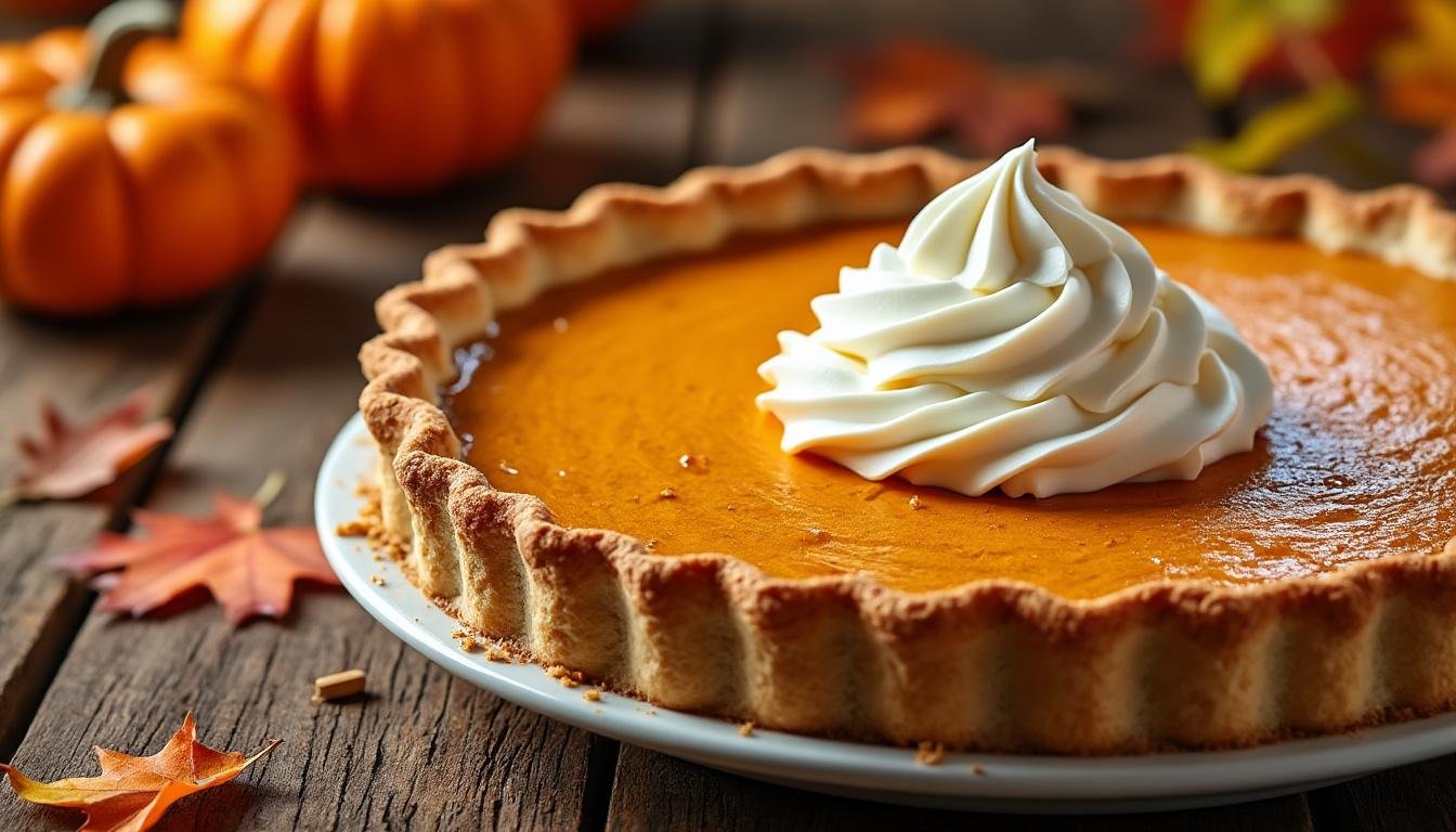 savourez une délicieuse tarte à la citrouille parfumée aux épices et accompagnée d'une chantilly vanillée. une recette traditionnelle, gourmande et parfaite pour les fêtes d'automne !