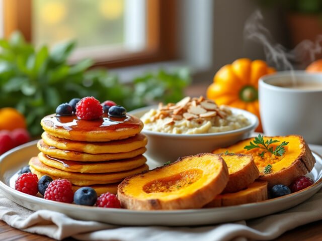 Petits‑déjeuners à la courge : pancakes, porridge, toasts salés
