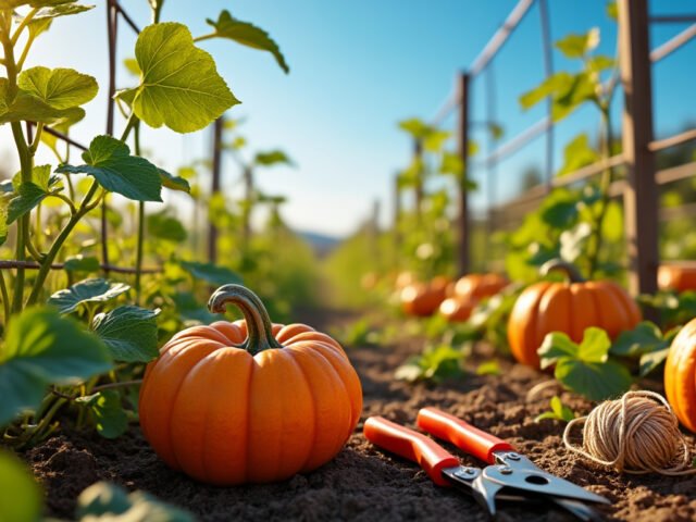 Taille et palissage des citrouilles sur treillis : méthodes + sécurité