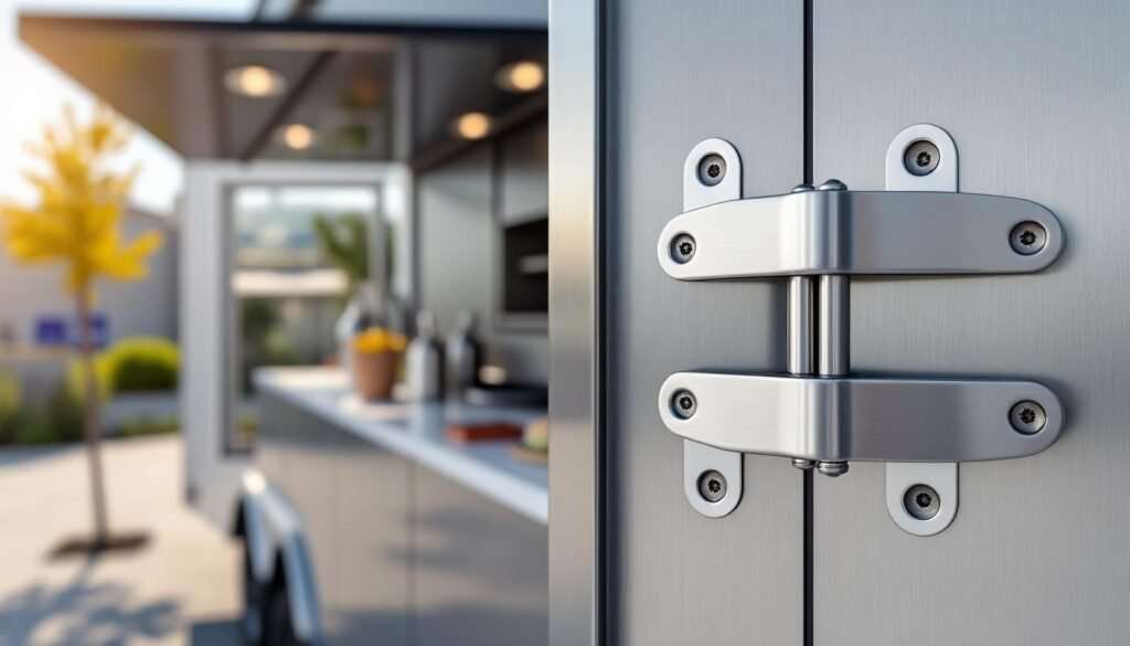 découvrez nos charnières en inox robustes et résistantes, idéales pour les food-trucks. assurez la durabilité et la sécurité de vos équipements avec des matériaux de qualité inoxydable.