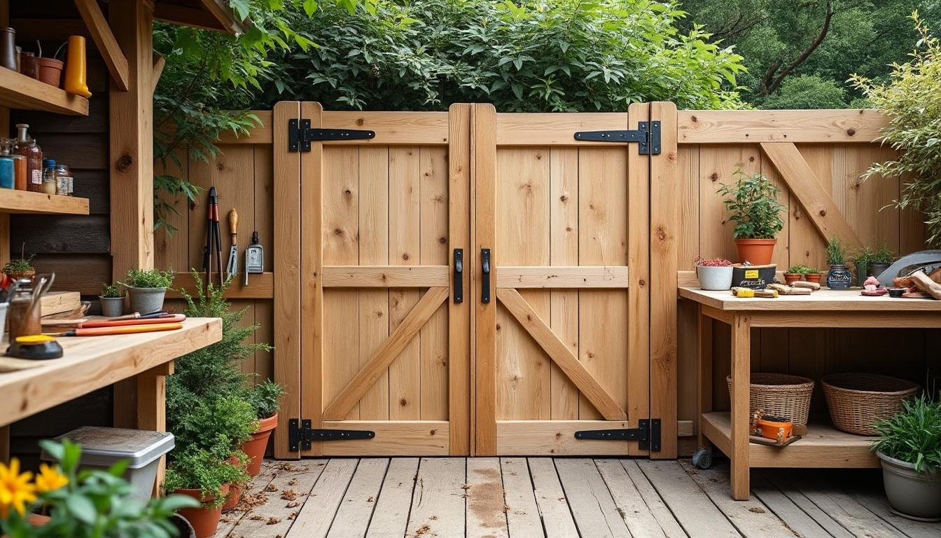 apprenez à fabriquer une porte de jardin robuste et durable grâce à notre guide étape par étape, idéal pour sécuriser et embellir votre extérieur.