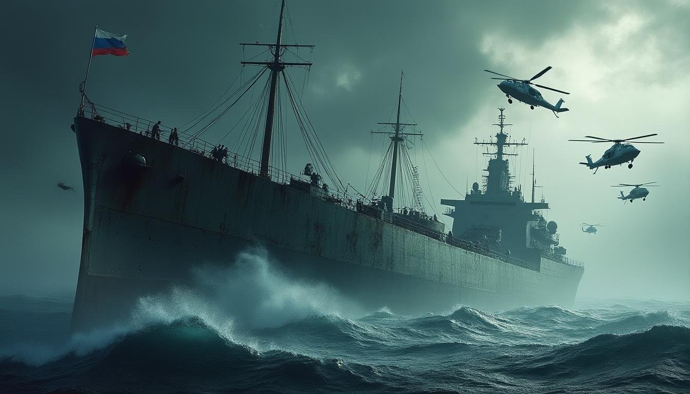 découvrez l'arrestation en mer du pétrolier fantôme russe grinch par la marine française et les mystères entourant son pavillon.