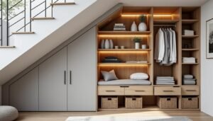 découvrez 12 idées astucieuses pour aménager l'espace sous votre escalier avec des solutions de rangement pratiques, accompagnées de plans détaillés et de checklists pour vous guider.