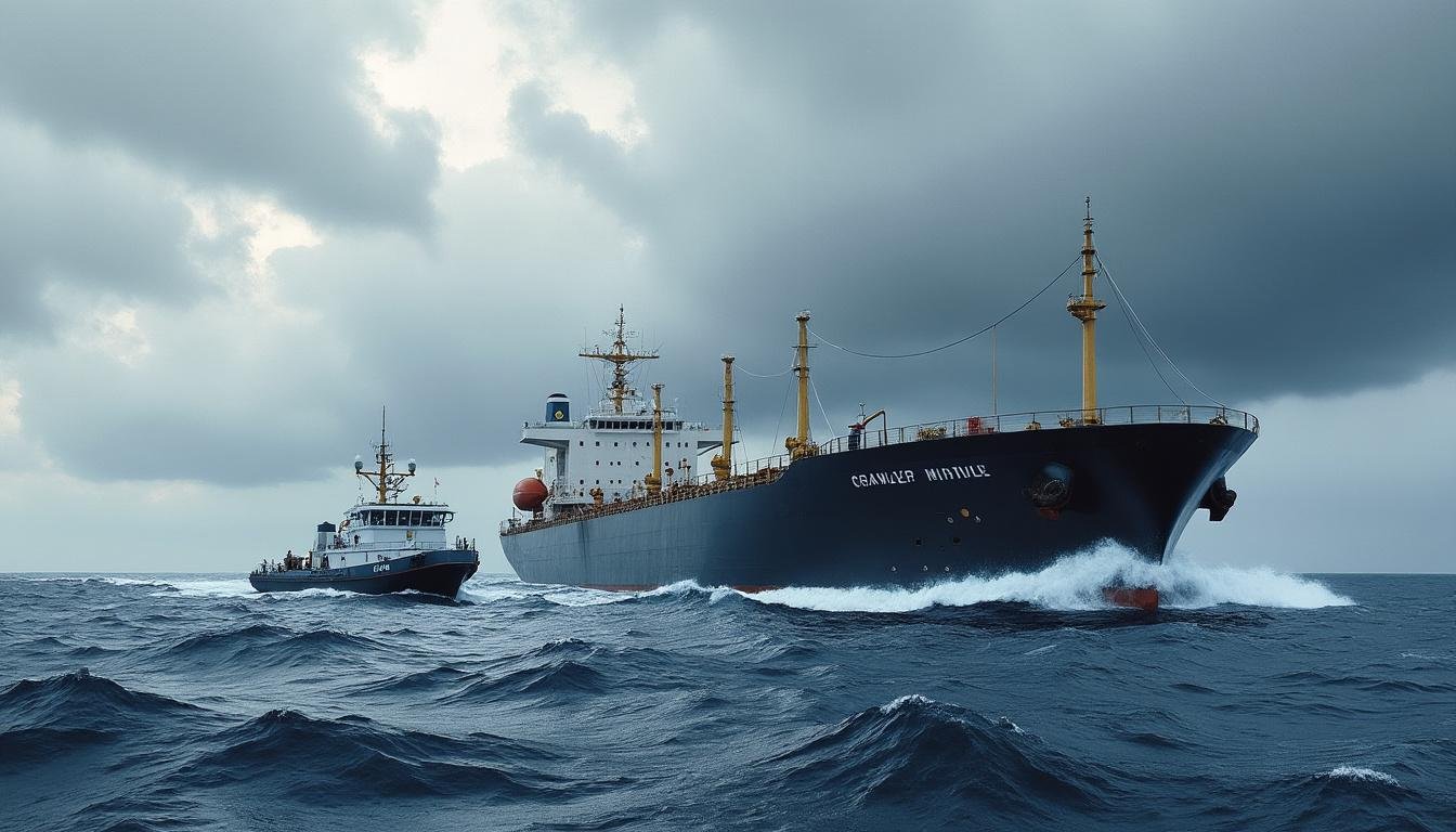 le commandant d'un pétrolier de la flotte fantÎme russe est jugé devant la justice française ce lundi, une affaire aux enjeux internationaux importants.