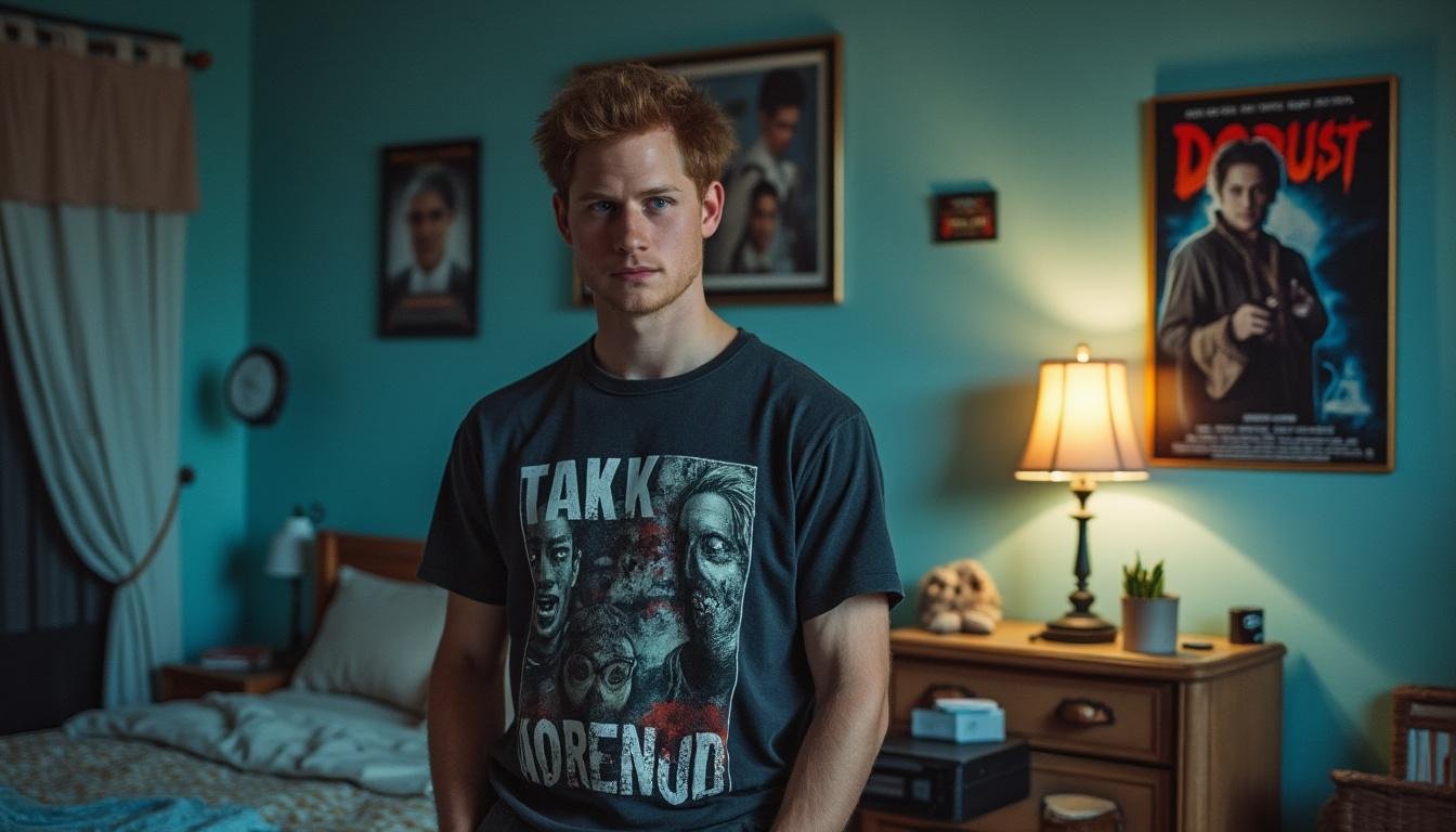 découvrez l'incroyable lien entre le prince harry et le célÚbre film d'horreur culte dont le poster décorait sa chambre d'adolescent, révélant une facette méconnue de sa jeunesse.