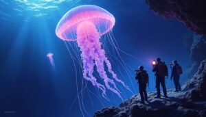 découvrez la méduse fantôme géante, une créature marine aussi imposante qu'un bus scolaire, captivant l'attention des chercheurs par sa taille et son mystère.