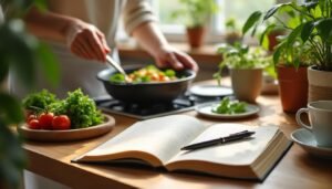 découvrez une routine du dimanche tout en douceur avec des moments dédiés à la cuisine, aux soins des plantes et à l'écriture dans votre carnet de gratitude pour une journée apaisante et ressourçante.