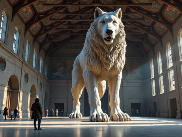 Plongez dans l’antiquité et la mythologie romaine grâce à un Loup-Garou géant exposé dans un musée breton